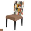 8 Pcs Dining Chair Covers Stretch Spandex Slipcovers Mid Century Semicircle Abstract Removable Washable Dining Room Seat Cover Cushion Protector for Hotel Nordic Style Half Circle Retro Art view 1