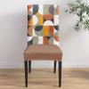 8 Pcs Dining Chair Covers Stretch Spandex Slipcovers Mid Century Semicircle Abstract Removable Washable Dining Room Seat Cover Cushion Protector for Hotel Nordic Style Half Circle Retro Art view 4