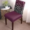 6 Pcs Dining Chair Covers Stretch Spandex Slipcovers Leopard Print Pink Black Gradient Removable Washable Dining Room Seat Cover Cushion Protector for Hotel Banquet Decor Wild Animal Skin Texture view 2