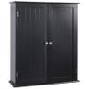 AKVOMBI Blcak Bathroom Cabinet Wall Mounted, Bathroom Wall Cabinet Over Toilet, Hanging Cabinet for Bathroom, Bathroom Medicine Cabinet with 2 Doors and Adjustable Shelves, Wood view 1