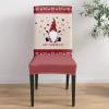6 Pcs Dining Chair Covers Stretch Spandex Slipcovers Gnome Red Sweetheart Gingham Vintage Linen Valentine's Day Removable Washable Dining Room Seat Cover Cushion Protector for Hotel Romantic Heart view 4