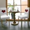6 Pcs Dining Chair Covers Stretch Spandex Slipcovers Valentine's Day Red Sweetheart Black Plaid White Back Removable Washable Dining Room Seat Cover Cushion Protector for Hotel Heart Love Quotes view 3