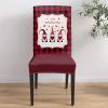 8 Pcs Dining Chair Covers Stretch Spandex Slipcovers Gnome Holding Love Valentine's Day Removable Washable Dining Room Seat Cover Cushion Protector for Hotel Banquet Cute Dwarf Black Buffalo Check view 4