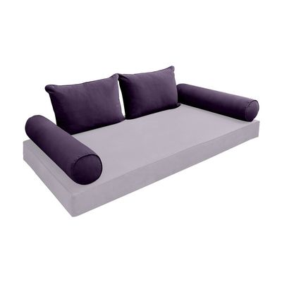 Cover ONLY Model V4 Twin Velvet Same Pipe Indoor Daybed Cushion Bolster - AD339
