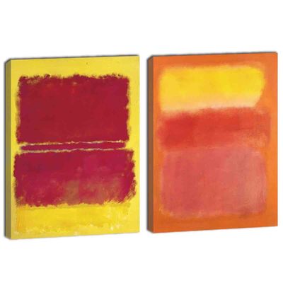 2Pcs Canvas Painting Mark Rothko Posters And Prints Colorful Stretched Giclee Print On Canvas-Famous Paintings Fine Art Poster-Reproduction Wall Decor Ready to Hang85x119cm33x47inch,Framed,18