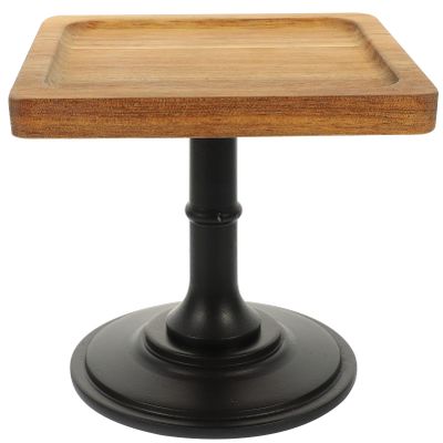 DOITOOL Vintage Wooden Cake Stand Display Tray Elegant High Base Serving Platter for Desserts and Snacks for Weddings Parties Birthdays and Design