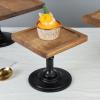 DOITOOL Vintage Wooden Cake Stand Display Tray Elegant High Base Serving Platter for Desserts and Snacks for Weddings Parties Birthdays and Design view 2