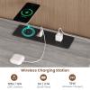 ADORNEVE Nightstand with Wireless Charging Station and LED Lights, Grey Night Stand with 2 Drawers and Open Storage for Bedroom, Bedside Table with Pull-Out Shelf, Modern End Side Table view 4