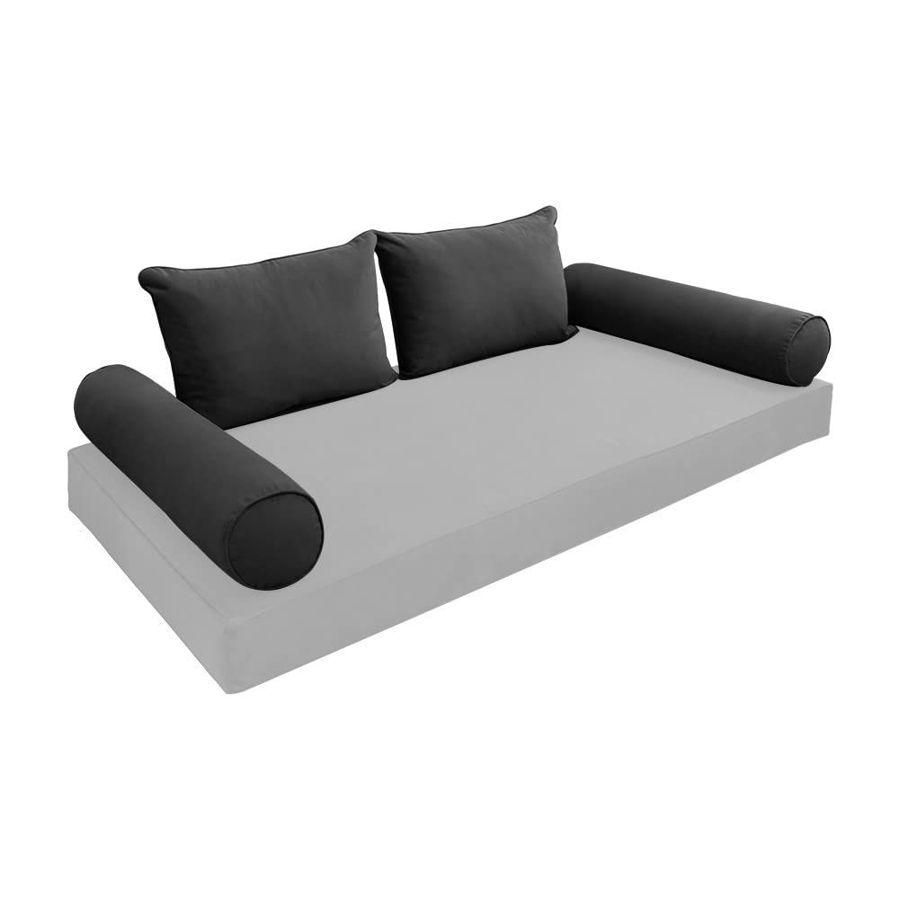 Cover ONLY Model V4 Twin Velvet Same Pipe Indoor Daybed Cushion Bolster - AD350