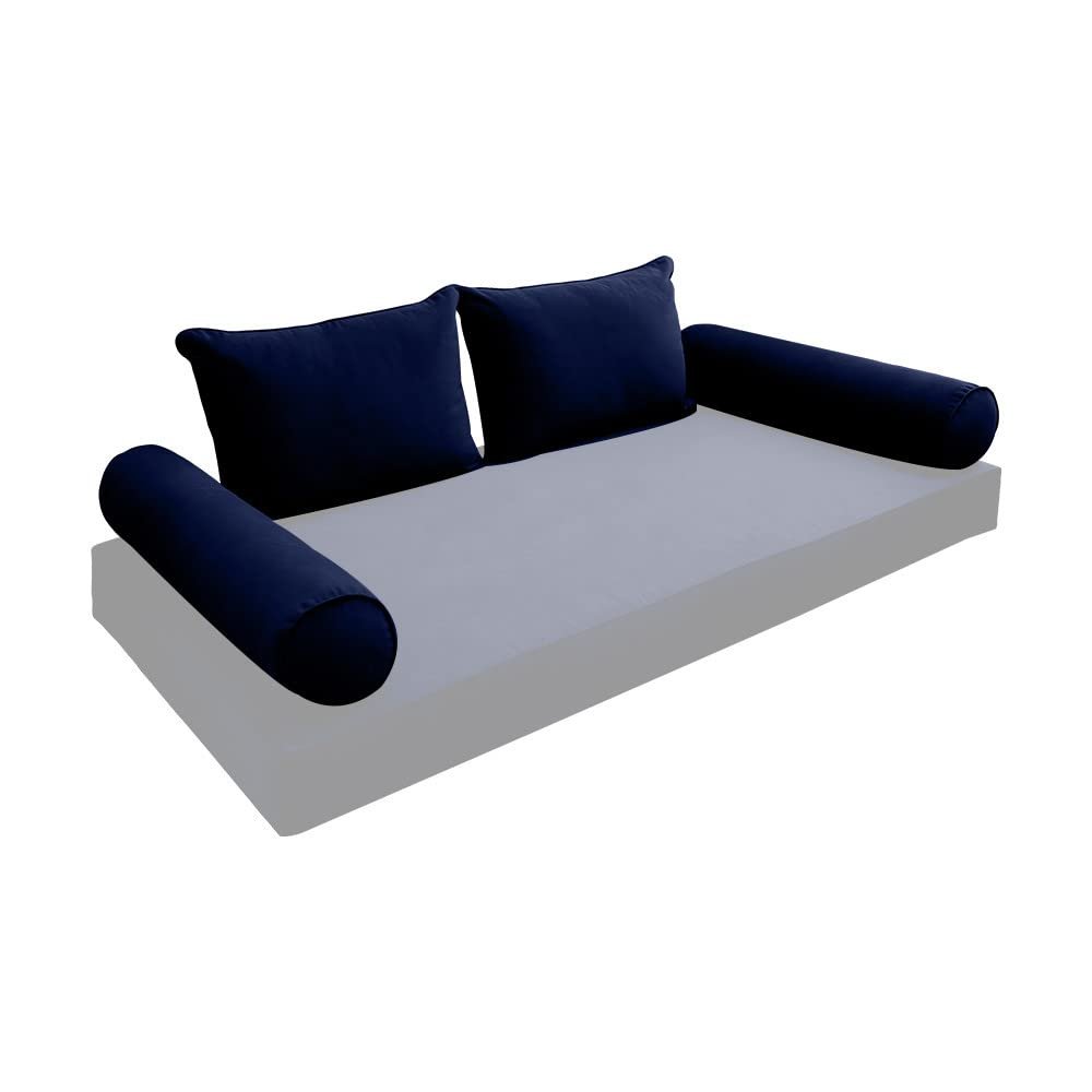 Cover ONLY Model V4 Twin Velvet Same Pipe Indoor Daybed Cushion Bolster - AD373
