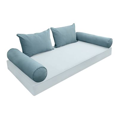 Cover ONLY Model V4 Twin Velvet Same Pipe Indoor Daybed Cushion Bolster - AD355