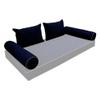 Cover ONLY Model V4 Twin Velvet Contrast Indoor Daybed Cushion Bolster - AD373 view 1