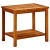 Gecheer Solid Acacia Wood Coffee Table, Rectangular Slatted Design with Oiled Finish, Brown, 13.8 x 19.7 x 17.7 in, for Living Room or Outdoor Use view 1