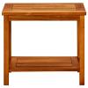 Gecheer Solid Acacia Wood Coffee Table, Rectangular Slatted Design with Oiled Finish, Brown, 13.8 x 19.7 x 17.7 in, for Living Room or Outdoor Use view 3