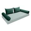 Cover ONLY Model V4 Twin Velvet Contrast Indoor Daybed Cushion Bolster - AD317 view 1