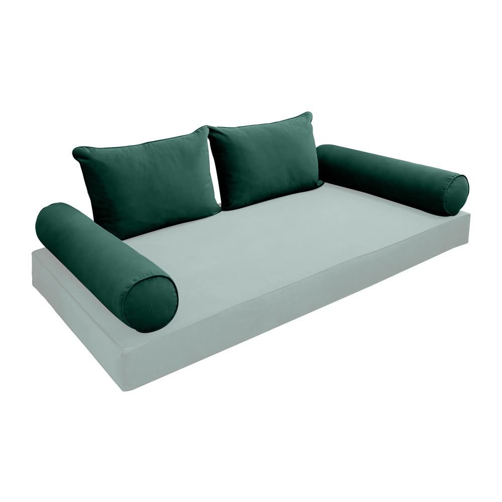 Cover ONLY Model V4 Twin Velvet Same Pipe Indoor Daybed Cushion Bolster - AD317