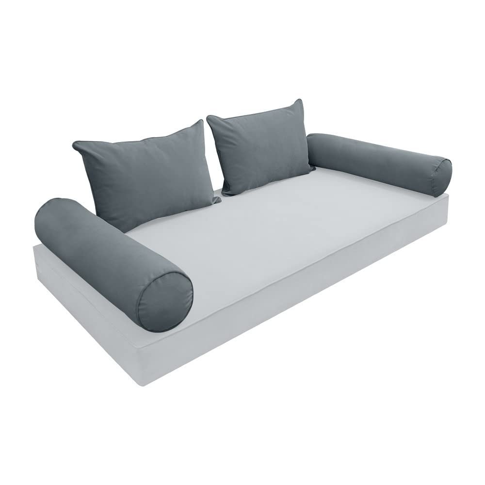 Cover ONLY Model V4 Twin Velvet Same Pipe Indoor Daybed Cushion Bolster - AD347