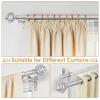 1 Inch Double Curtain Rods 72 to 144 Inches (6 to 12 ft), USFOOK Silver Drapery Rods for Windows, Telescoping Dual Curtain Rod with Translucent Finials, Decoration for Home view 4