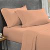 100% Natural Cotton Full XL Sheets Deep Pocket Cotton, 800 Thread Count Peach 4 Piece, Sheet Set, Solid Sateen Weave, 24" Deep Pocket (Fits Upto 18" to 24" Mattress), Bedding Sheets & Pillowcases view 2