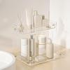 Acliys Bathroom Counter Organizer Countertop 2 Tier Storage Acrylic Corner Makeup Organizer for Perfume Stand, Vanity Holder, Dresser Tray, Spice Rack, Skincare, Coffee Bar, Room Decor (Clear) view 1