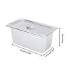 4 Packs Stainless Steam Hotel Pan with Lid Steam Table Pan 1/3 Size x 6" Deep 12.8 * 6.9 * 6inches 0.35cm Thick Food Serving Pans with Handle Lid view 2