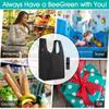 BeeGreen Black Reusable Grocery Bags Shopping Bags for Groceries 12 Pack Heavy Duty - Foldable Polyester Grocery Totes with Handles and Zipper Bag, Large Travel Washable Holiday Tote Bag Bulk view 2