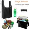 BeeGreen Black Reusable Grocery Bags Shopping Bags for Groceries 12 Pack Heavy Duty - Foldable Polyester Grocery Totes with Handles and Zipper Bag, Large Travel Washable Holiday Tote Bag Bulk view 3