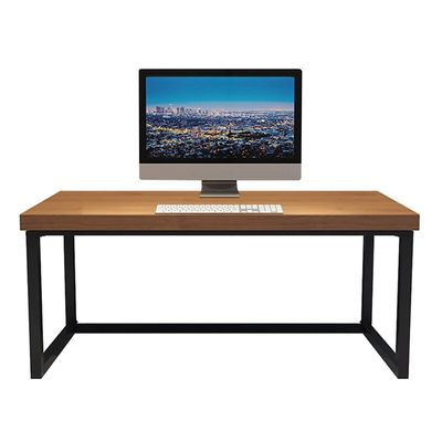 Solid Wood Home Office Computer Desk, Heavy Duty Natural Pine Long Table with high Carrying Metal Legs, Width 1.2-3M (Size : 120x60x75cm)
