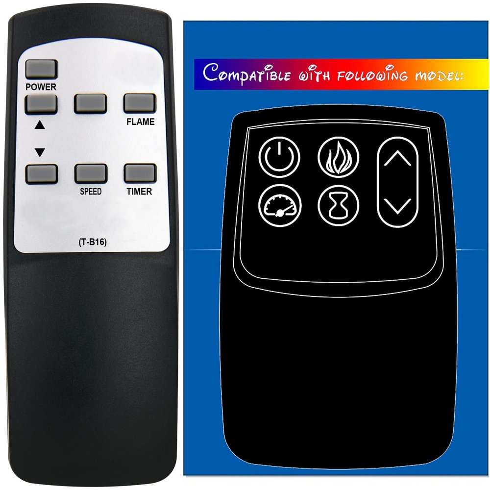 GENGQIANSI Replacement for Twin Star CLASSICFLAME Electric Fireplace Heater Remote Control 24MM6752 24MM90502 18II040FGL-C001 18II040FGL-C005 18WM90504 18II040FGL-C 33II040FGL-S 33II040FSL-S