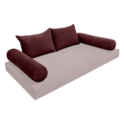 Cover ONLY Model V4 Full Velvet Knife Edge Indoor Daybed Cushion Bolster - AD368