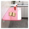 OCAZI Fold Down Floating Desk Drop Leaf Tables for Small Spaces Wall Mounted Table, Wall Mounted Desk Wall Mounted Folding Table for Laundry Room/Bedroom/Study 60x30cm/24x12in Pink view 1