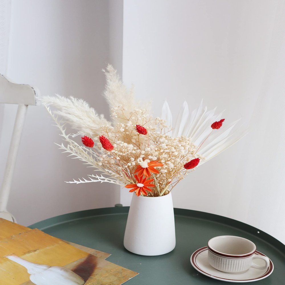 Burnt Orange Preserved and Dried Flower Bouquet, Vase Filler, Natural Flower dcor, Flower Arrangement, Small Centerpiece, Office Table Dcor( Without vase) midium Size (orange15)