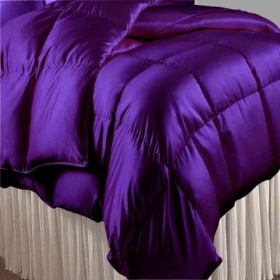 Queen Comforter Set Satin Plum 600 GSM Queen Size Comforter Set (Comforter + 2 Pillowcases) Comforter for Queen Size Bed