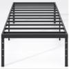 NEW JETO Metal Bed Frame,Twin Size Bed Frame with Storage Space,Heavy Duty Sturdy Mattress Foundation,Easy Assembly,No Box Spring Needed, Black,18 Inch,Twin view 1