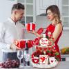 Frienda 12 Pieces Tiered Tray Decor Buffalo Plaid Table Wooden Sign Decorations Cupid Tabletop Heart Signs Be Mine Love Decor for Party Home Kitchen Holiday view 2