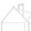 HomJoones Twin Size Floor Bed Frame, Twin Size House Bed Frame with Roof and Fence, Wood Floor Platform Bed Frame (White) view 4