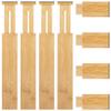 4 Pack Bamboo Kitchen Drawer Dividers with Inserts 2.6" High, Adjustable from 12.5 Inch to 21.7 Inch Drawer Organizers, Expandable Drawer Separators for Clothes, Bedroom, Dresser, Office (Beige) view 1
