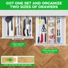 4 Pack Bamboo Kitchen Drawer Dividers with Inserts 2.6" High, Adjustable from 12.5 Inch to 21.7 Inch Drawer Organizers, Expandable Drawer Separators for Clothes, Bedroom, Dresser, Office (Beige) view 2