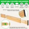 4 Pack Bamboo Kitchen Drawer Dividers with Inserts 2.6" High, Adjustable from 12.5 Inch to 21.7 Inch Drawer Organizers, Expandable Drawer Separators for Clothes, Bedroom, Dresser, Office (Beige) view 3