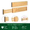 4 Pack Bamboo Kitchen Drawer Dividers with Inserts 2.6" High, Adjustable from 12.5 Inch to 21.7 Inch Drawer Organizers, Expandable Drawer Separators for Clothes, Bedroom, Dresser, Office (Beige) view 4