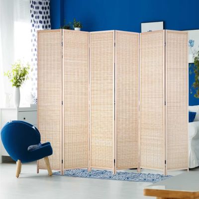 6 Panels Bamboo Room Divider Room Dividers and Folding Privacy Screens 72 Inch Partitions and Dividers Freestanding with Privacy Partition Portable Foldable Privacy Screen for Home, Office(Natural)