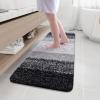 Arotive Microfiber Bathroom Rugs, Shaggy Soft and Absorbent Bath Rug, Non-Slip, Thick Plush Machine Washable Dry Bath Mats for Bathroom, Tub and Shower, 59x20, Black, Rectangular view 1