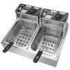 Durx-litecrete 110V 12.7QT/12L Stainless Steel Double Cylinder Electric Fryer US Plug view 2