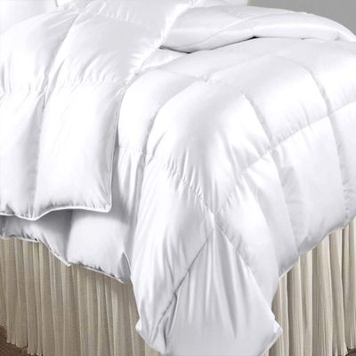 Oversized Queen Comforter Satin Silk 1 PC White 600 GSM Comforter for Oversized Queen Size Bed