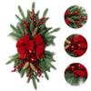 Toyvian Christmas Wreath Pendant Elegant Artificial Wreath Decor for Staircase Door and Fireplace Lightweight Holiday Decoration Bow for Cheerful Christmas Atmosphere view 2