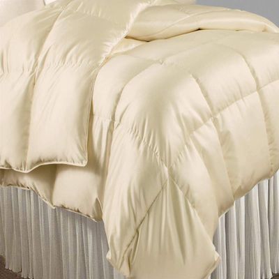 Oversized Queen Comforter Satin Silk 1 PC Ivory 600 GSM Comforter for Oversized Queen Size Bed