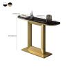 KWOKING Glam Marble Console Table Iron Half Moon Console Sofa Table for Hall Semi-Circular Desktop Square Shape Base Porch Table Ultra-Narrow Case Entrance Hall Cabinet Black 63" L x 12" W x 31" H view 2