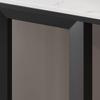 KWOKING Glam Marble Console Table Iron Half Moon Console Sofa Table for Hall Semi-Circular Desktop Square Shape Base Porch Table Ultra-Narrow Case Entrance Hall Cabinet Black 63" L x 12" W x 31" H view 4