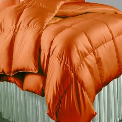Oversized Queen Comforter Satin Silk 1 PC Brick Red 600 GSM Comforter for Oversized Queen Size Bed