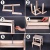 SLLSHG Multifunction Foldable Step Stool Step Stool Wood Step Stool Two-Step Ladder Foldable Foot Stool Simple Kitchen, High 50cm, 3 (Color : Black) view 4